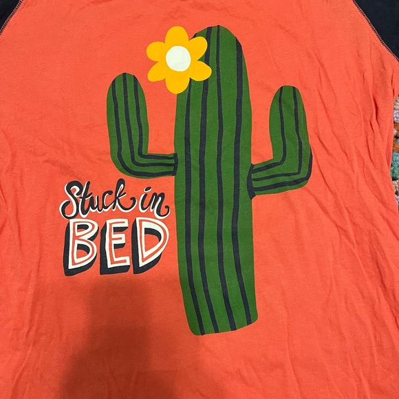 Lazy One Cactus Pajamas - Coral and Black - Picture 5 of 6